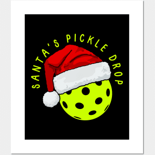 Santa's Pickle Drop. Pickleball, Christmas Posters and Art